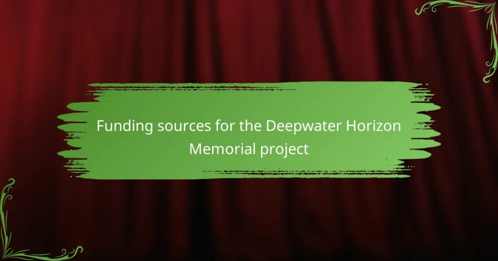 Funding sources for the Deepwater Horizon Memorial project
