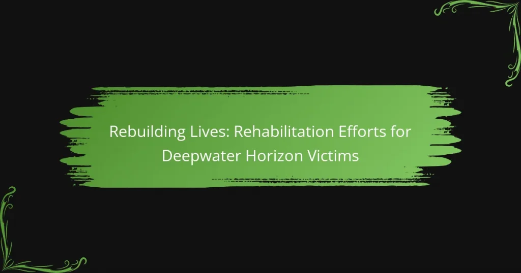 Rebuilding Lives: Rehabilitation Efforts for Deepwater Horizon Victims