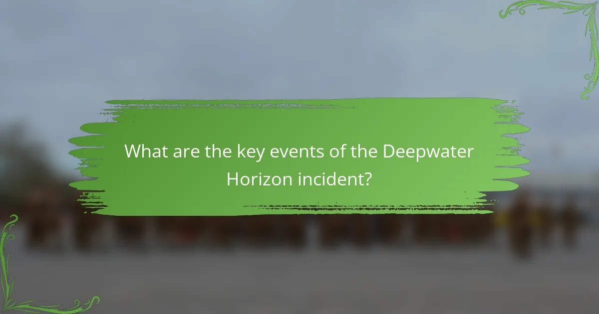 What are the key events of the Deepwater Horizon incident?