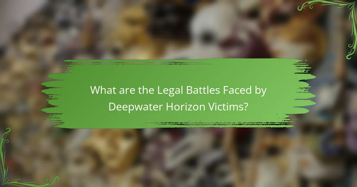 What are the Legal Battles Faced by Deepwater Horizon Victims?